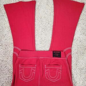 NEW True Religion Pull-On Flare Jeans Red Anniversary Medium